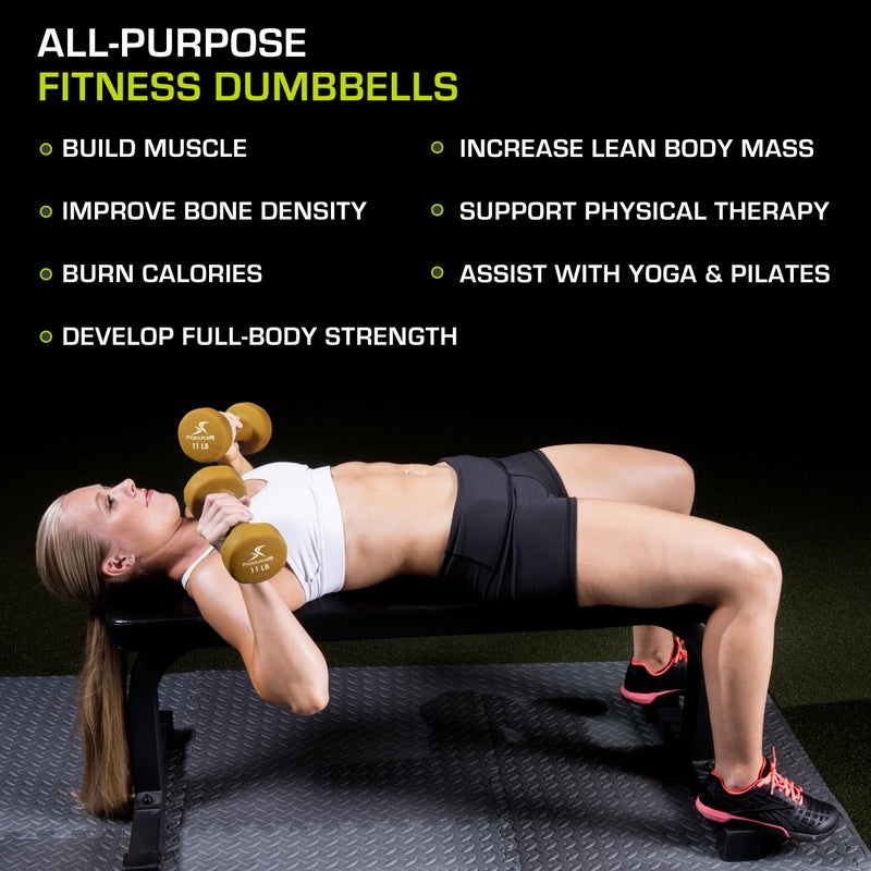 ProsourceFit Neoprene Dumbbell Coated for Non-Slip Grip, 11 lb - Image 4